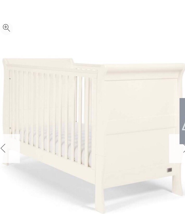 cream sleigh cot bed
